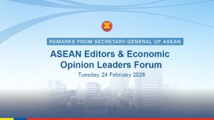 Secretary-General of ASEAN delivers pre-recorded remarks at ASEAN Editors & Economic Opinion Leaders Forum