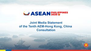 Joint Media Statement of the Tenth AEM-Hong Kong, China Consultation