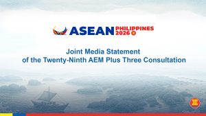 Joint Media Statement of the Twenty-Ninth AEM Plus Three Consultation